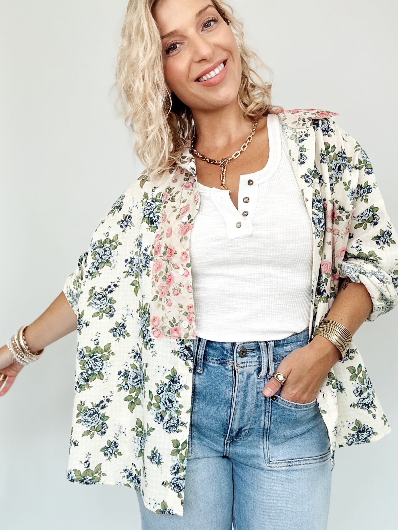 Adele Floral Button Down Shirt
