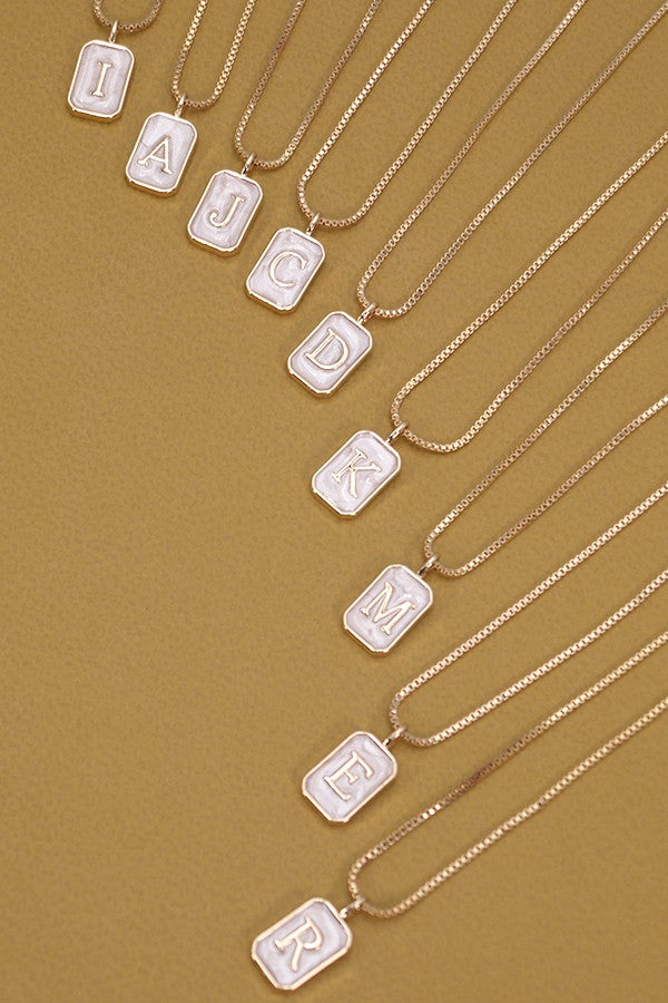 Letter Rectangle Necklace