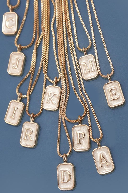 Letter Rectangle Necklace