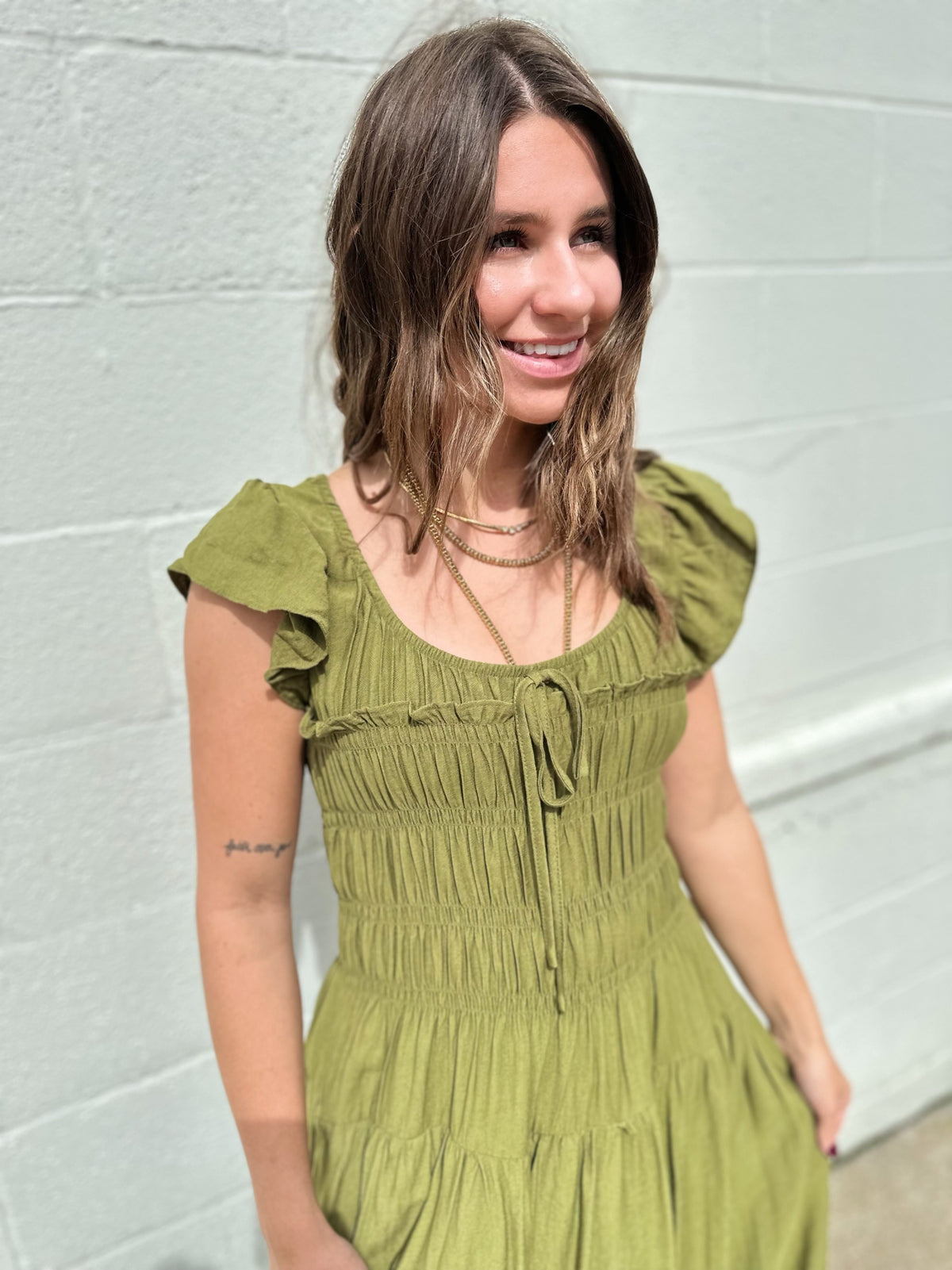 Londyn Midi Dress Olive