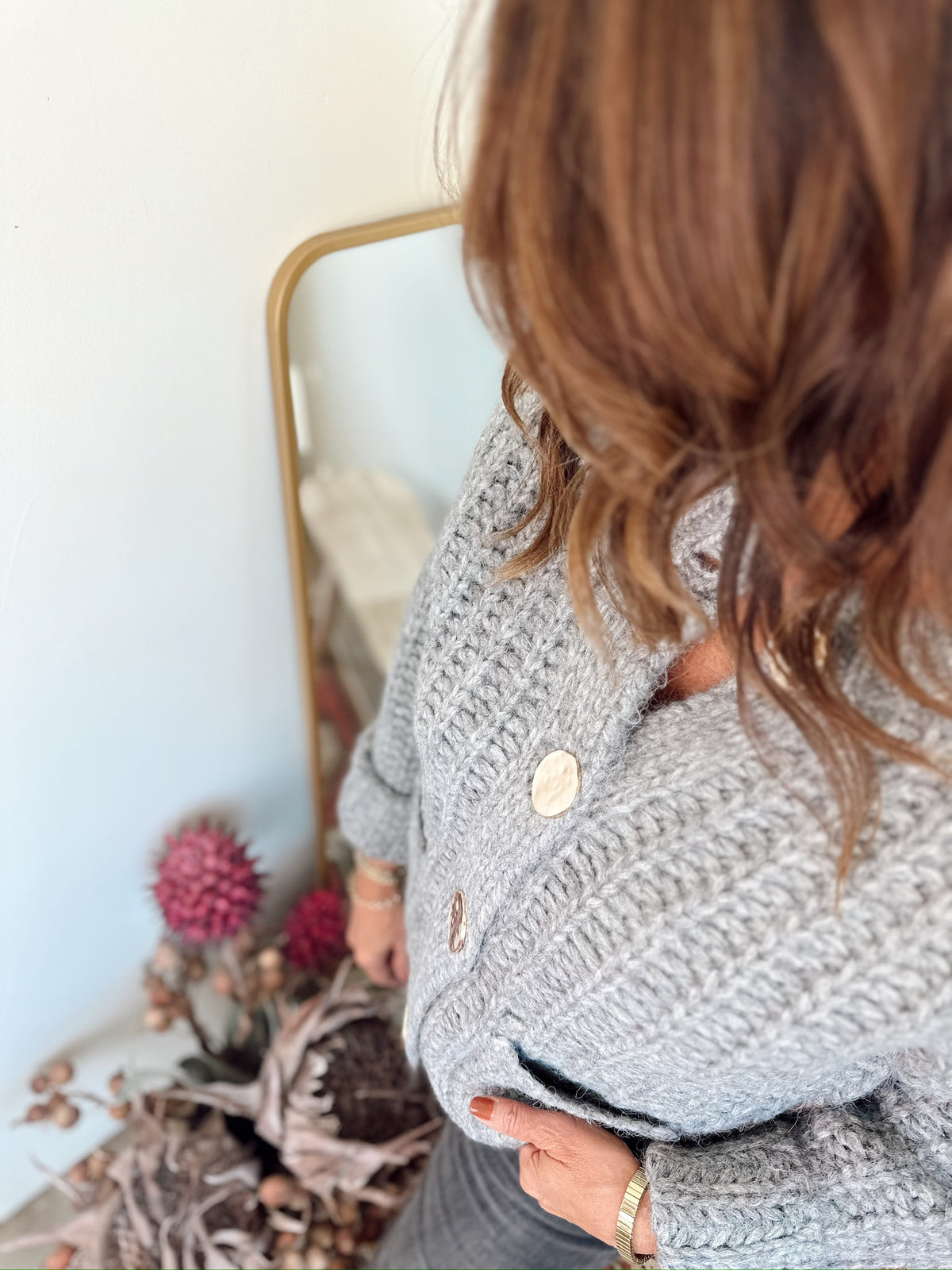 Melinda Knit Cardigan H. Grey