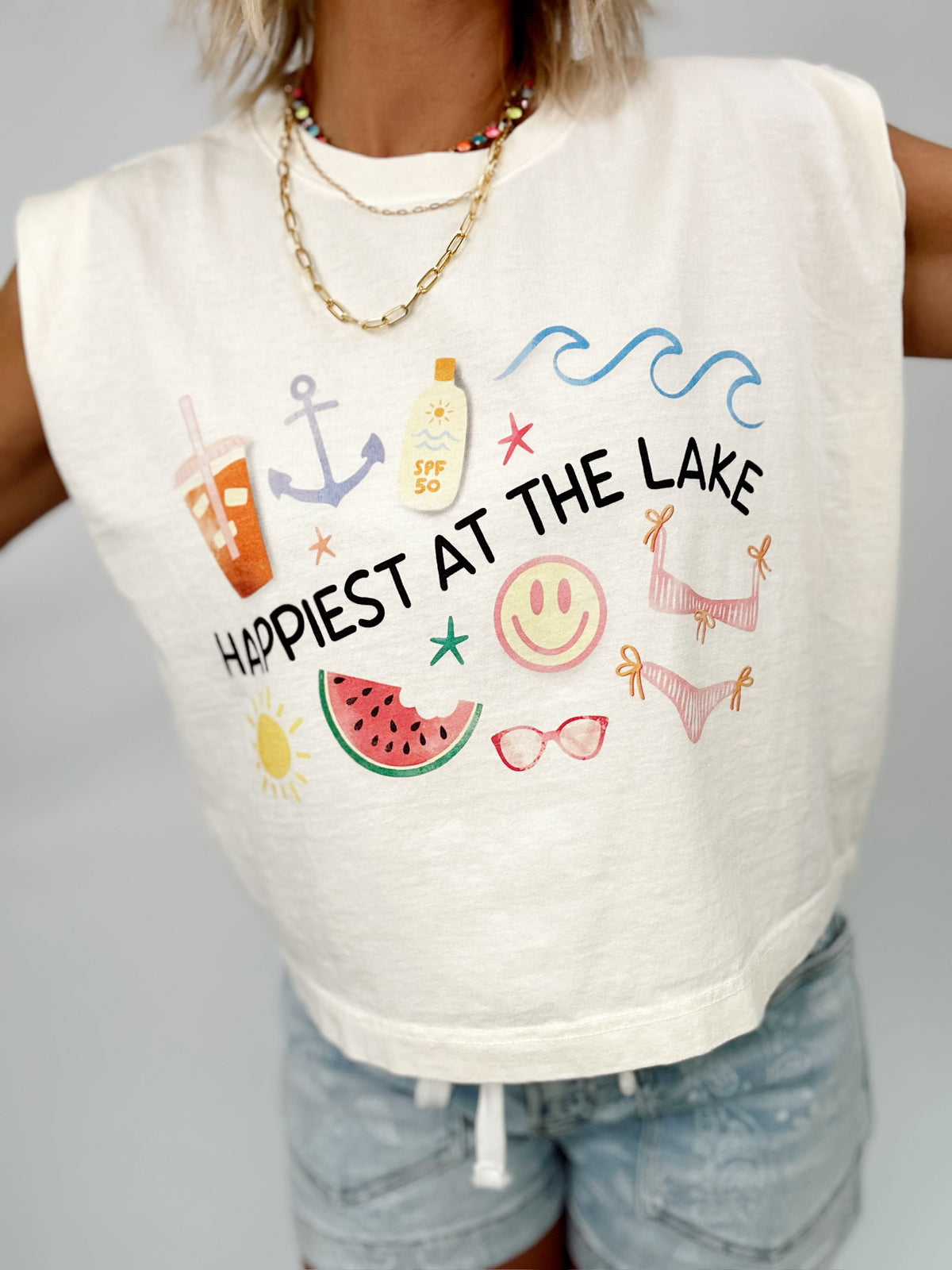 Happiest At The Lake Tank Top
