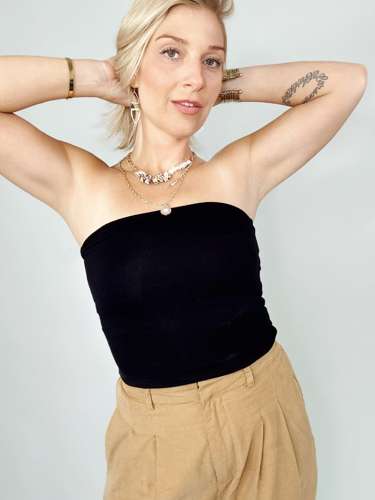 Birdie Basic Bandeau Top Black
