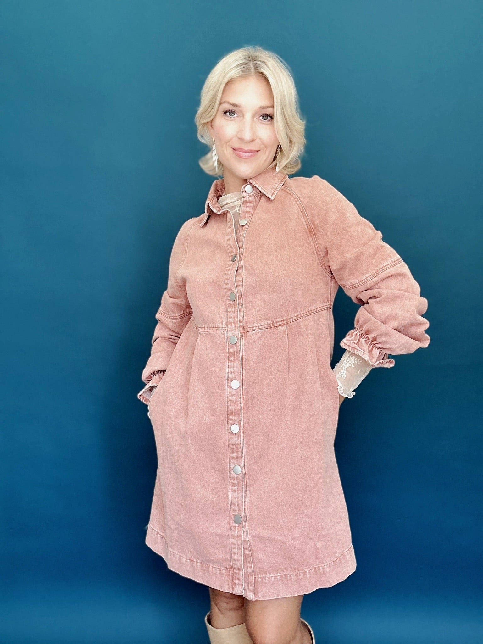 Elise Mini Dress Brick