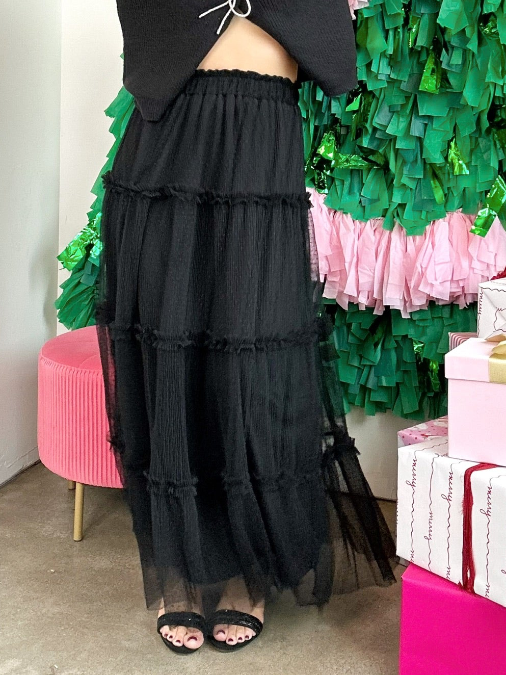 Charlotte Polkadot Tulle Midi Skirt