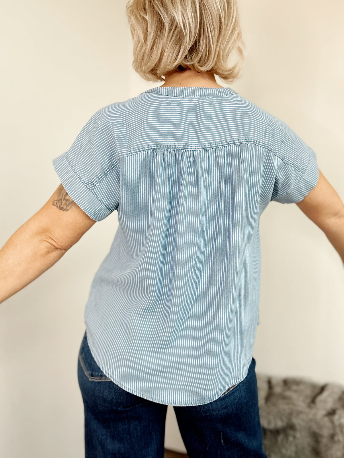 Rachel Chambray Stripe Top