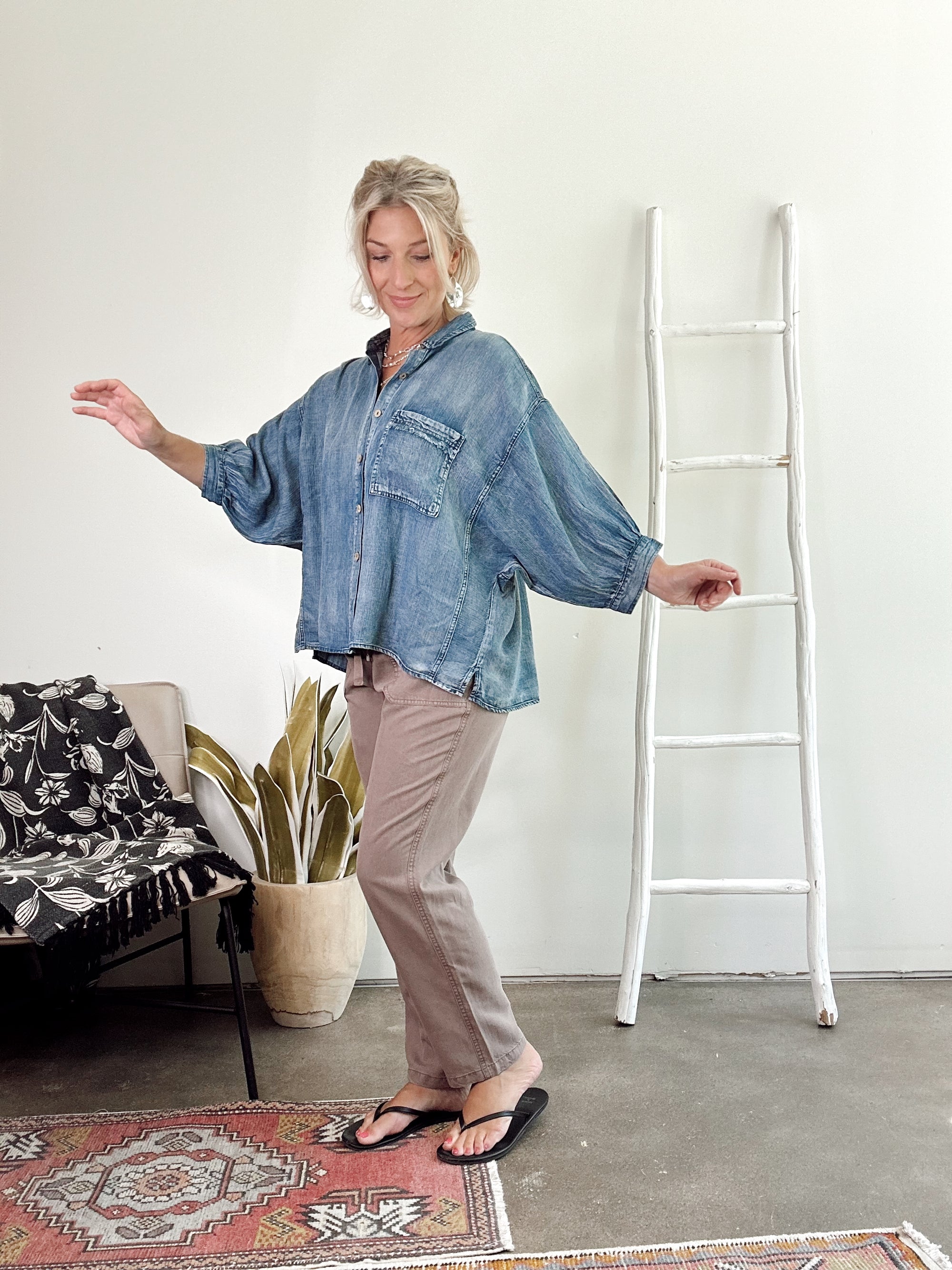 Alex Tencel Dolman Shirt Dk. Denim