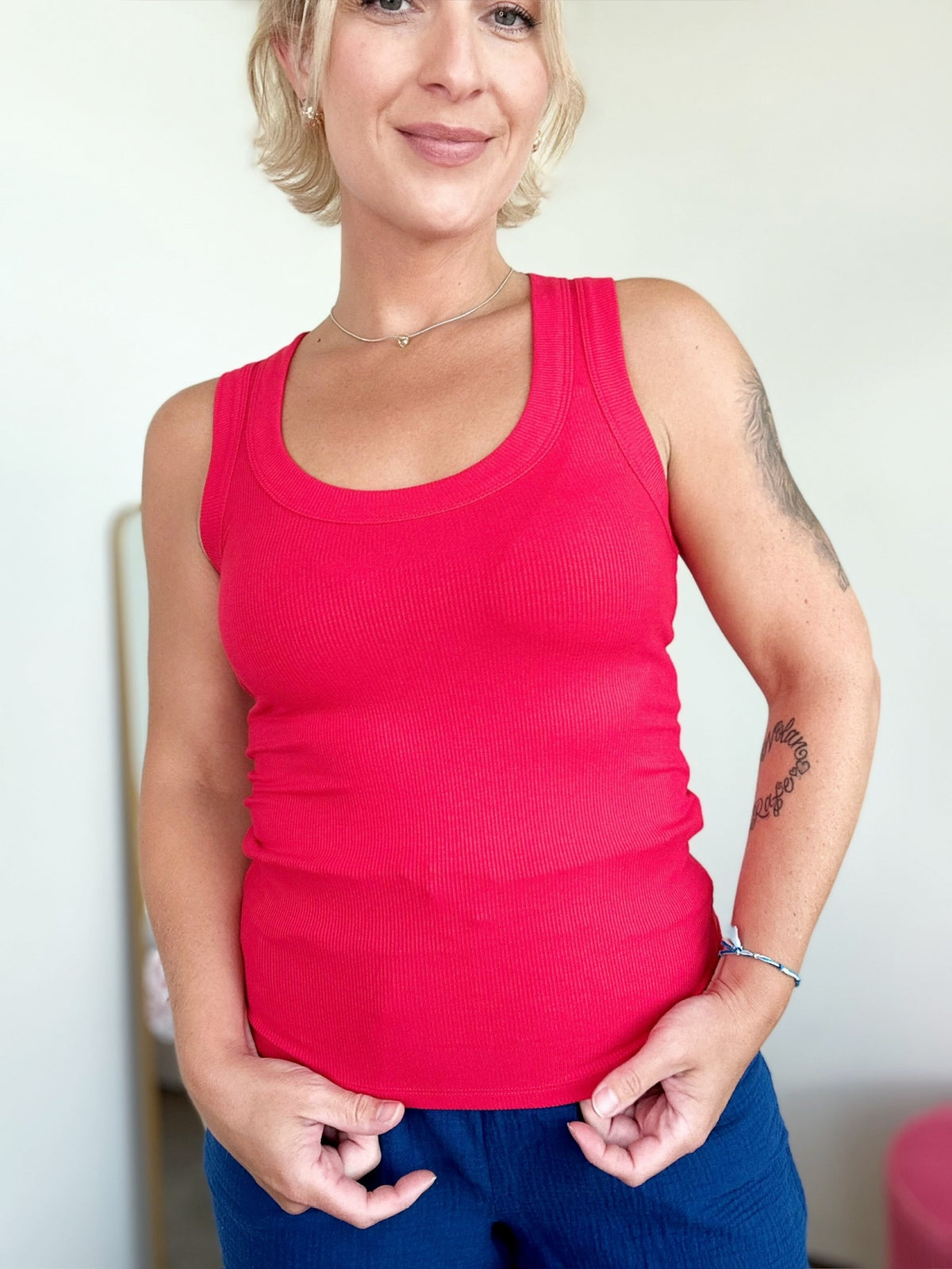 Kia Scoop Tank Top Ruby