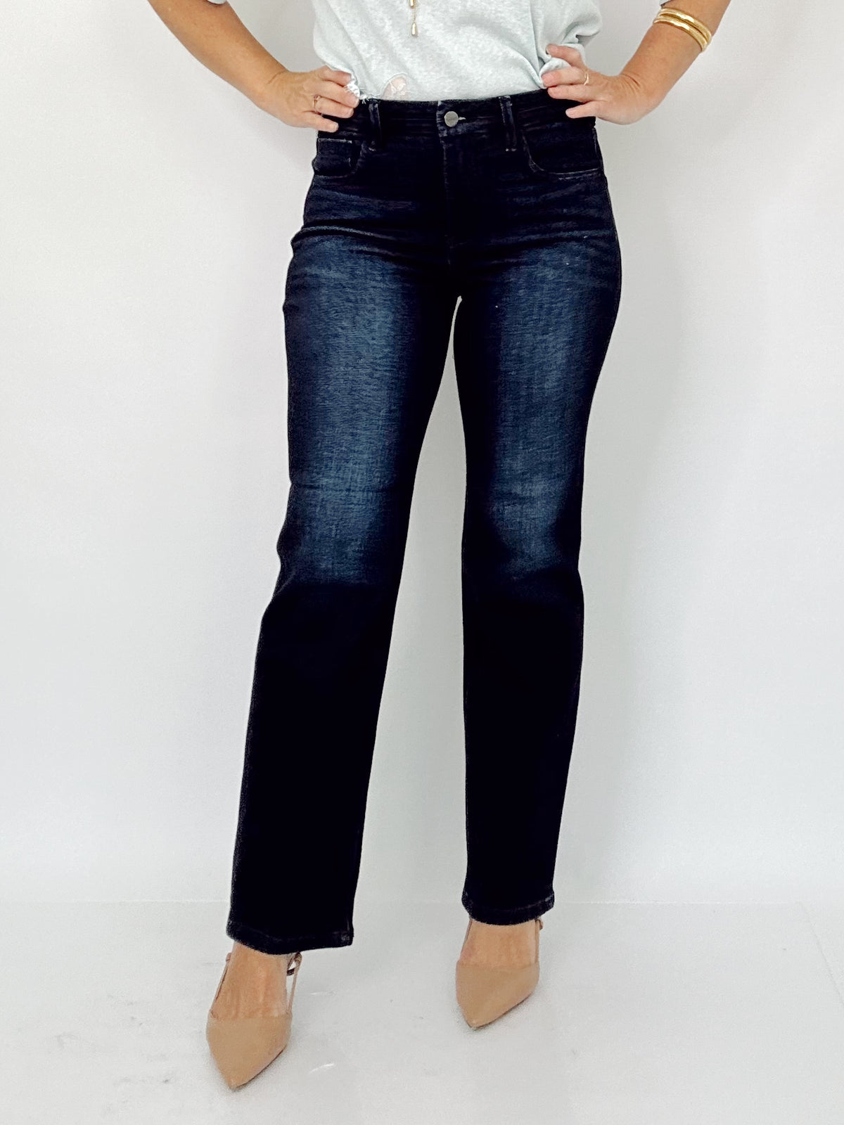 Esme Mid Rise Ankle Straight Jeans