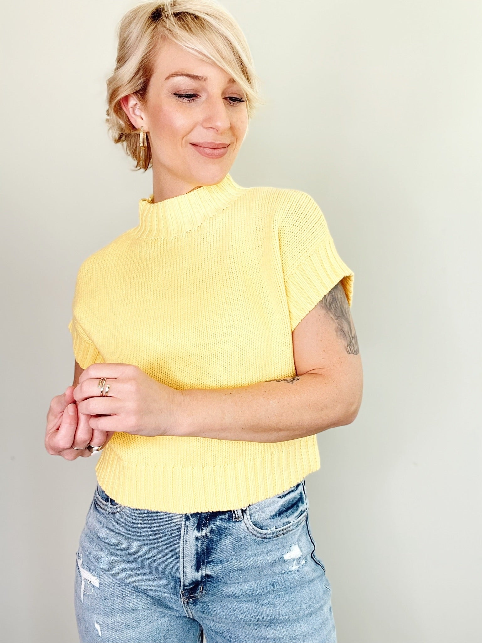 Lulu Mock Neck Sweater Butter