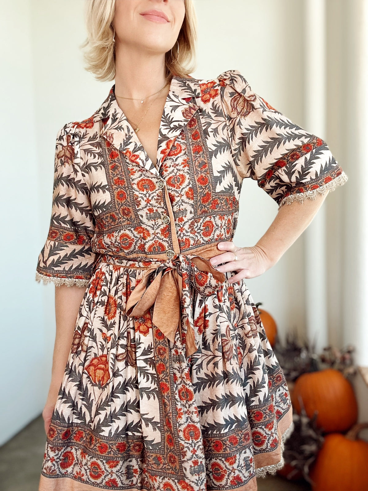 Hazel Botanical Mini Dress