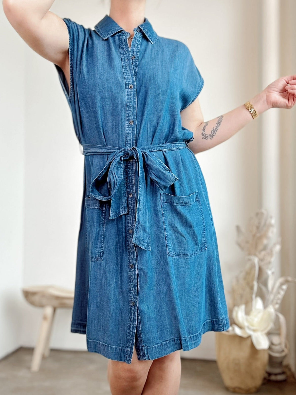 Marcy Tencel Mini Dress Med. Wash