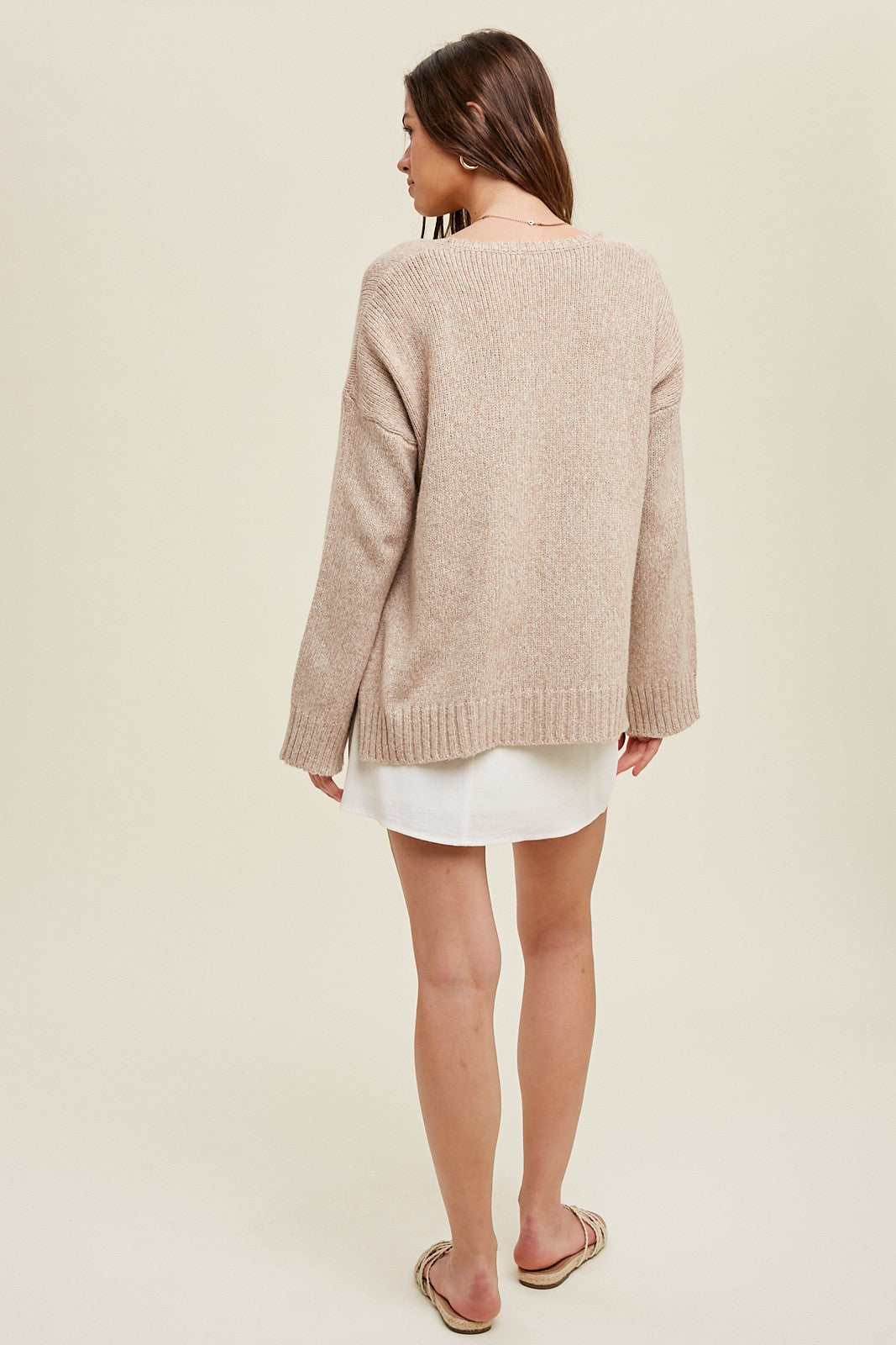 Kiana Marled Sweater, Taupe