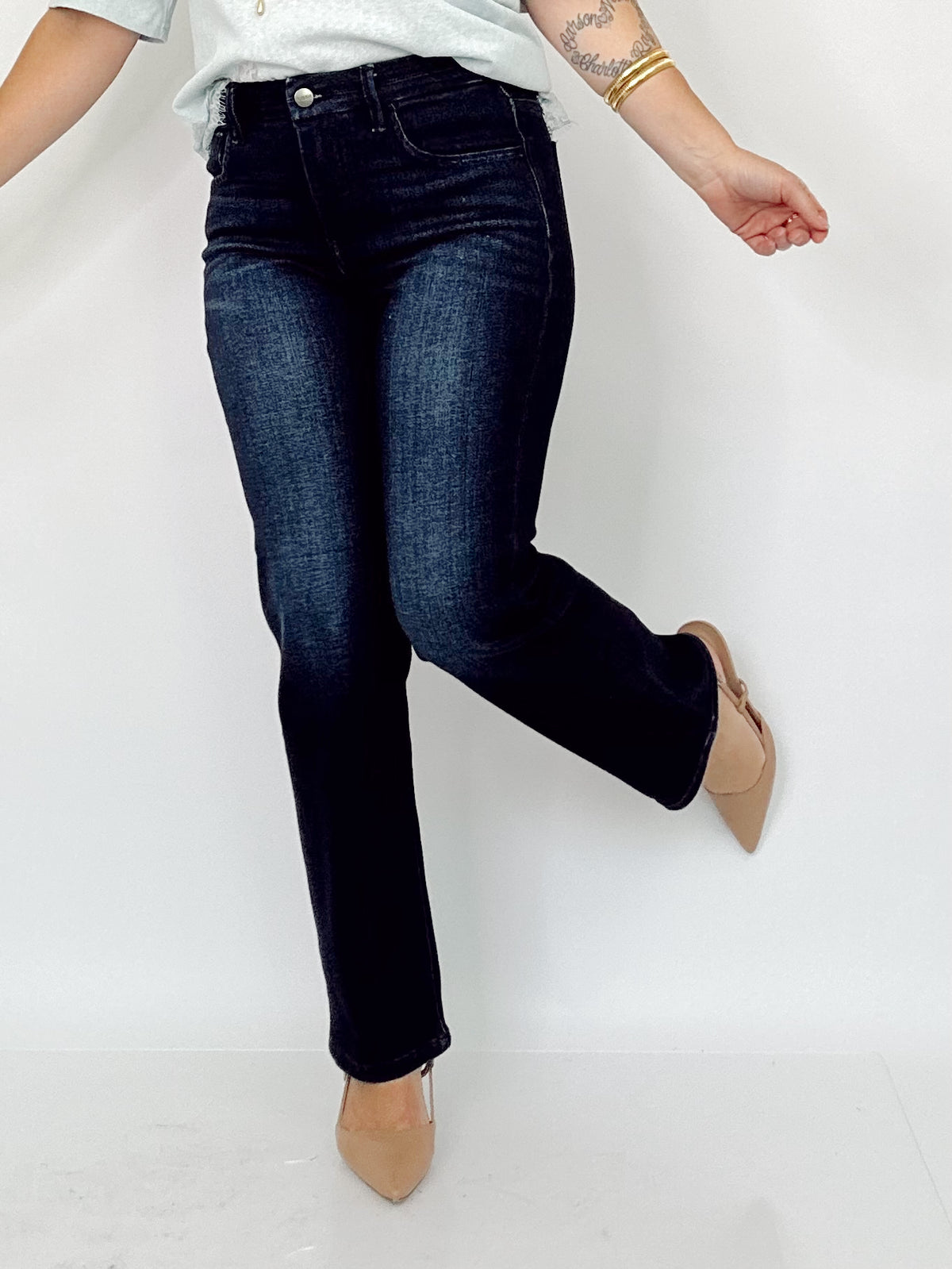 Esme Mid Rise Ankle Straight Jeans