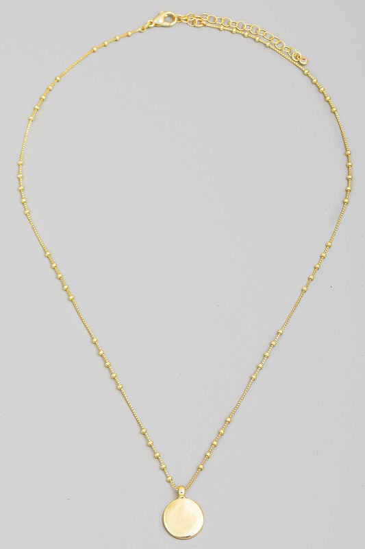 Gold Dipped Coin Pendant Chain Necklace