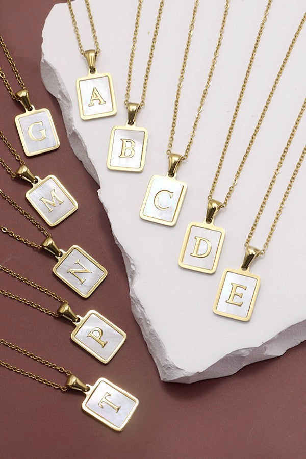 18k Stainless Steel Initial Necklace