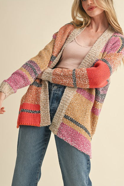 Kayla Color Block Cardigan