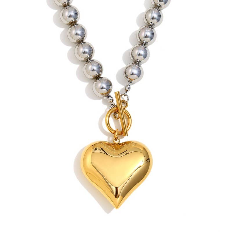 18K Stainless Steel Heart Necklace