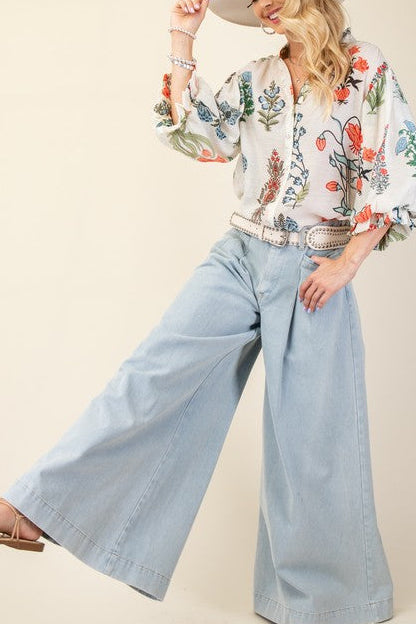 Eden Printed Top Off White