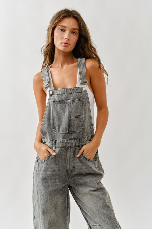 Rylie Denim Overall Grey Wash