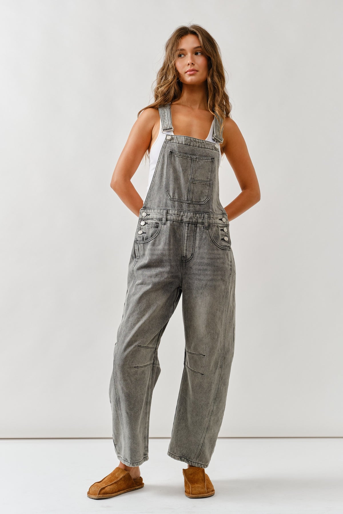 Rylie Denim Overall Grey Wash