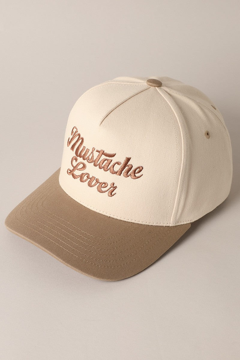 Mustache Lover Two-Tone Trucker Hat Beige