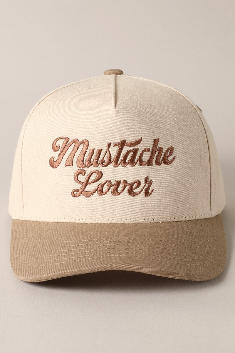 Mustache Lover Two-Tone Trucker Hat Beige