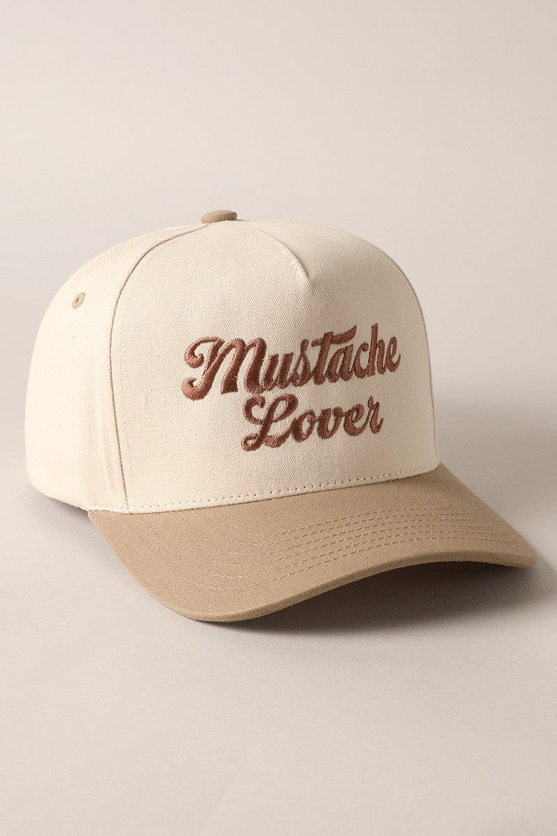 Mustache Lover Two-Tone Trucker Hat Beige