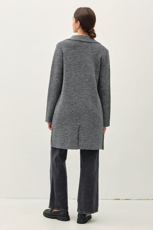 Brielle Open Sweater Coat Charcoal