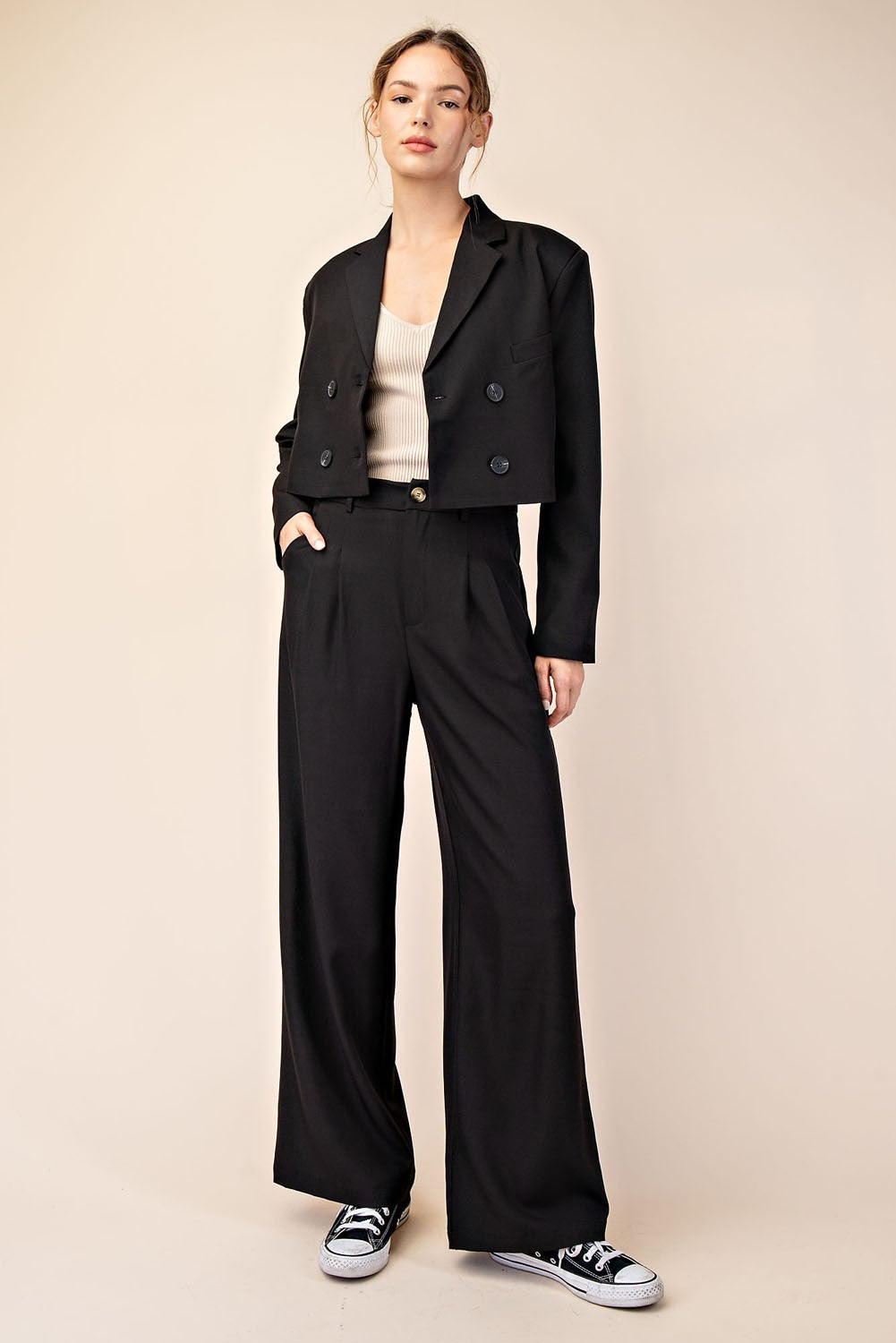 Samantha Straight Leg Pants Black