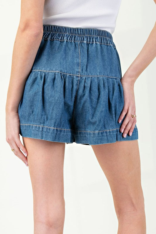 Shauna Tiered Shorts Denim