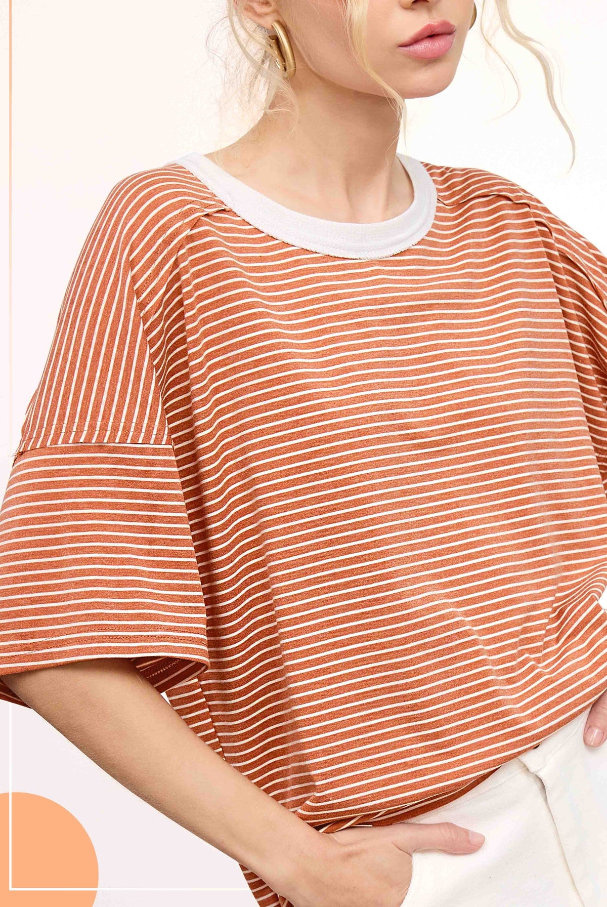 Julianna Stripe Top Sandstone