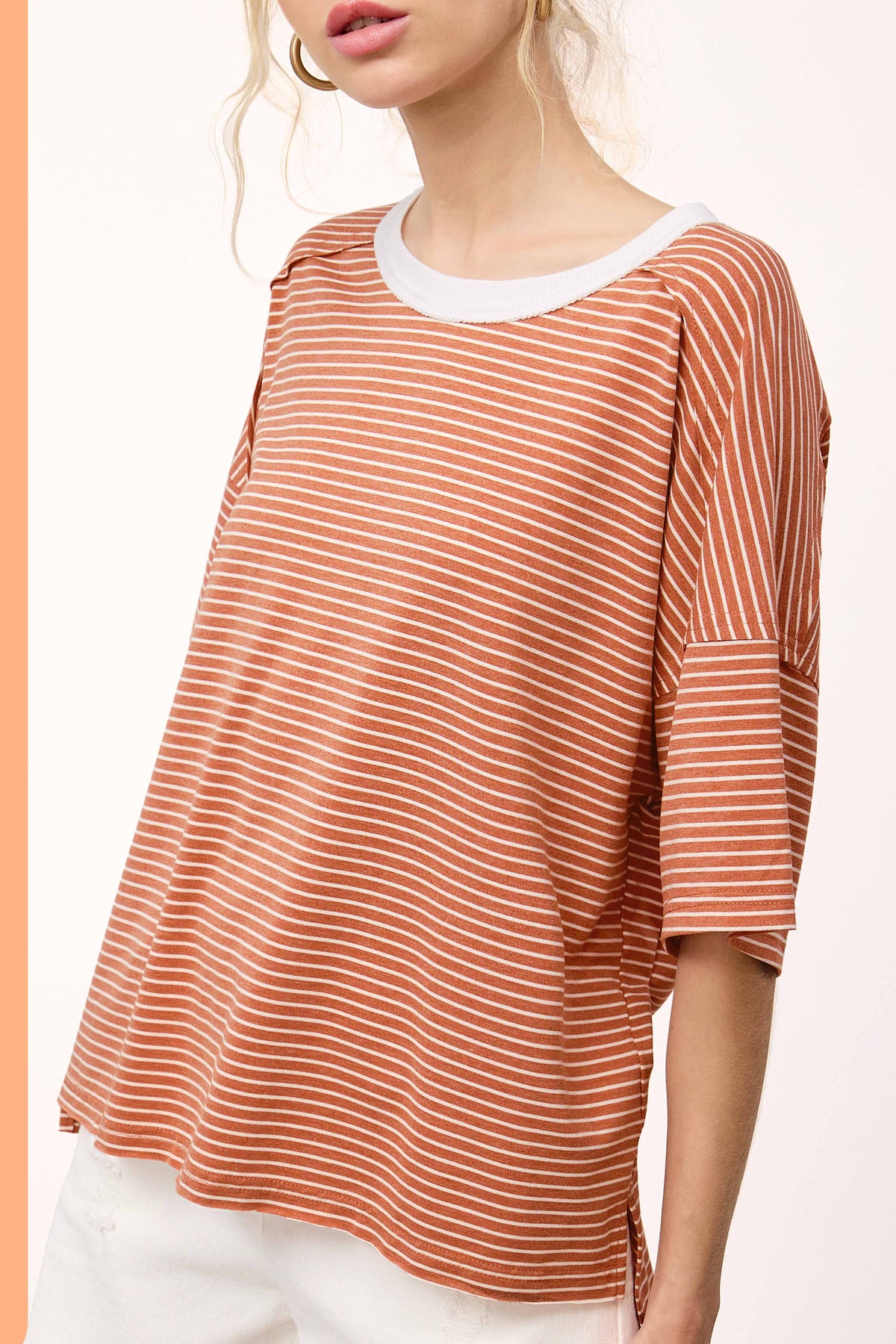 Julianna Stripe Top Sandstone