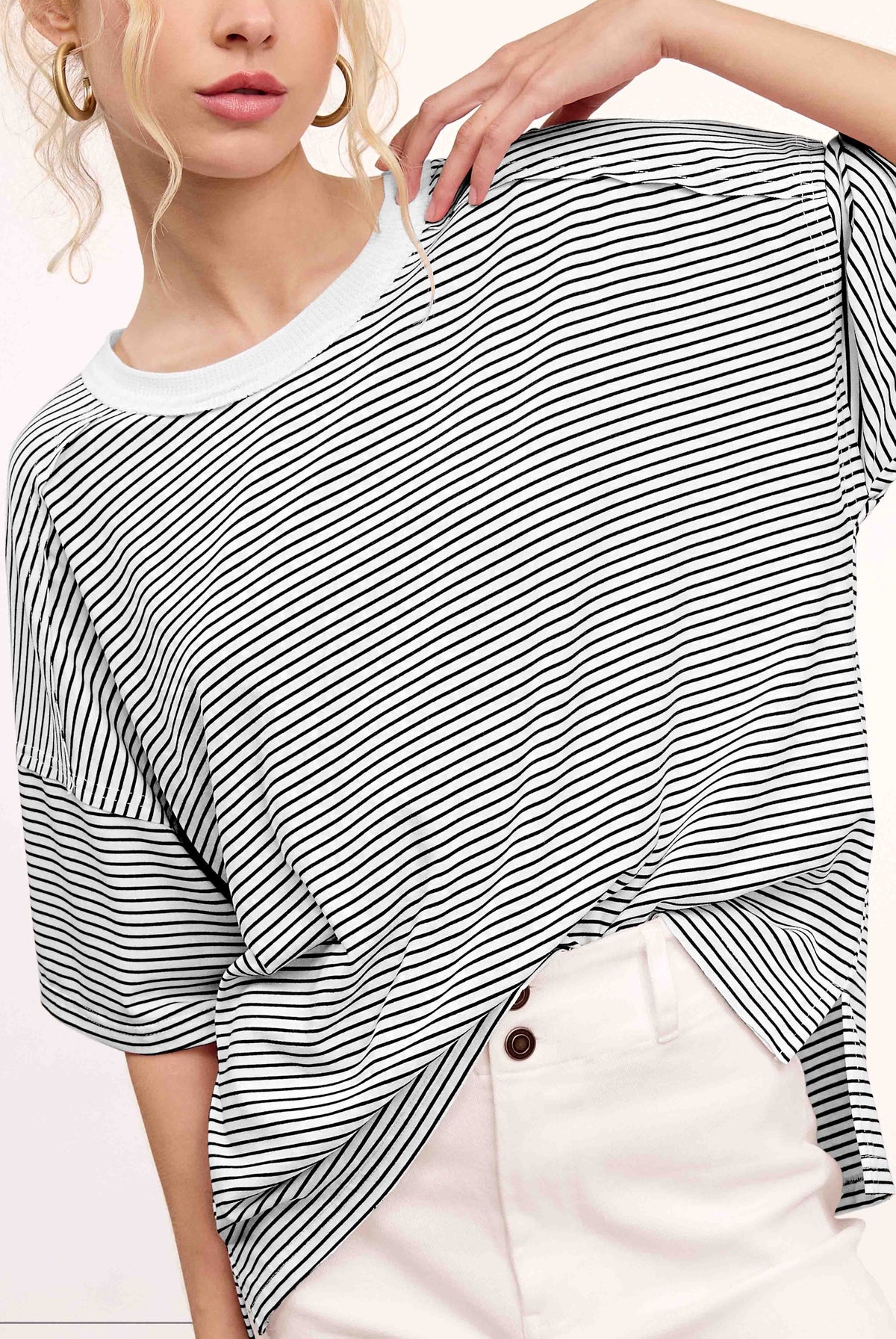 Julianna Stripe Top Black
