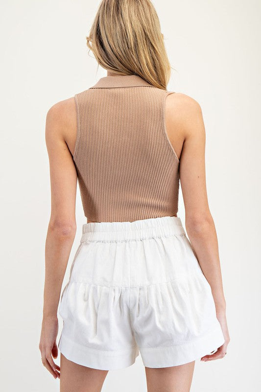 Bo Button Down Shorts Off White