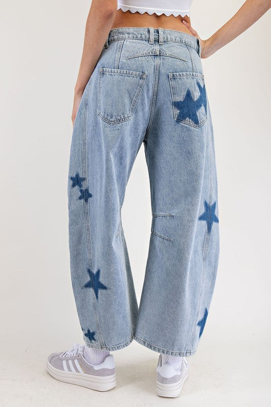 Sally Star Barrel Jeans