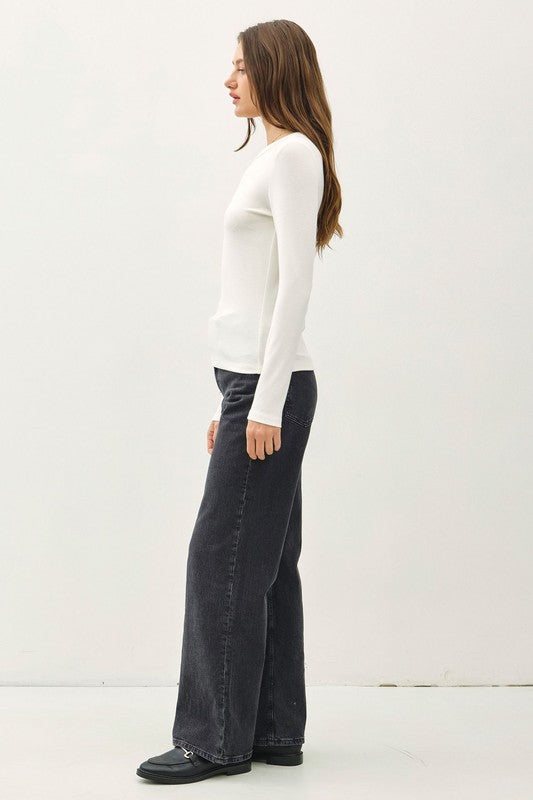 Callista Long Sleeve Top Ivory