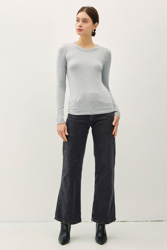 Callista Long Sleeve Top H. Grey