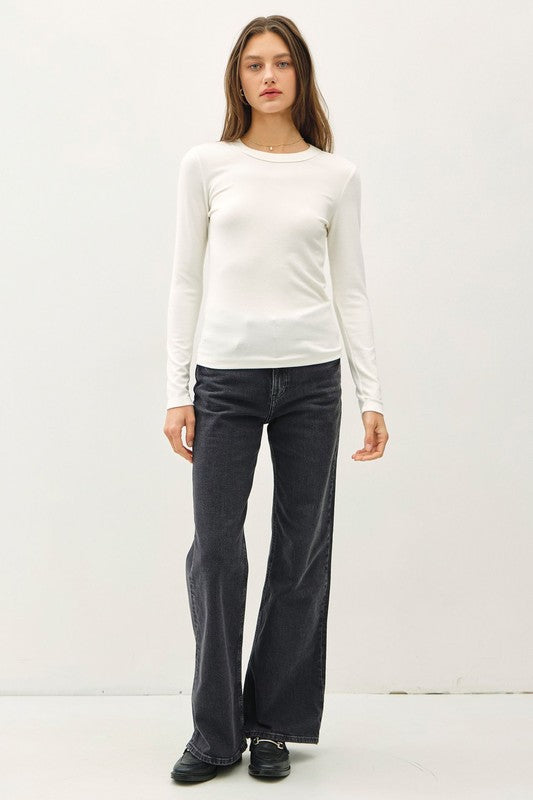 Callista Long Sleeve Top Ivory