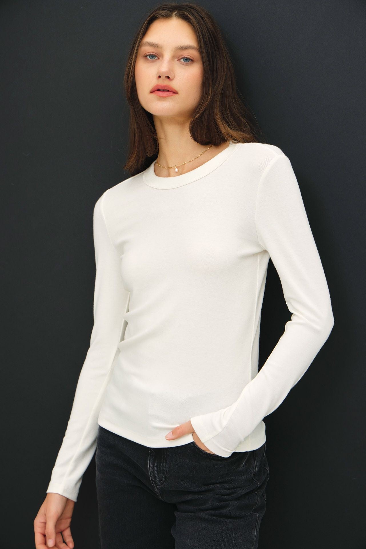 Callista Long Sleeve Top Ivory