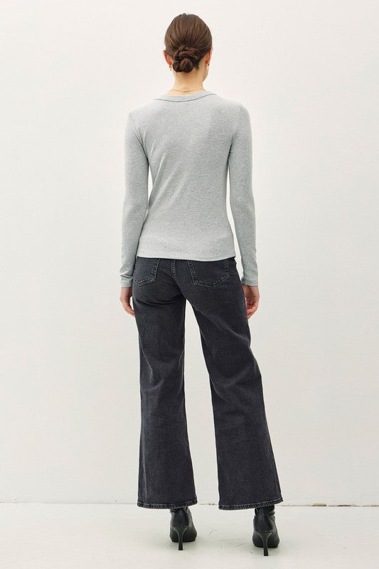 Callista Long Sleeve Top H. Grey