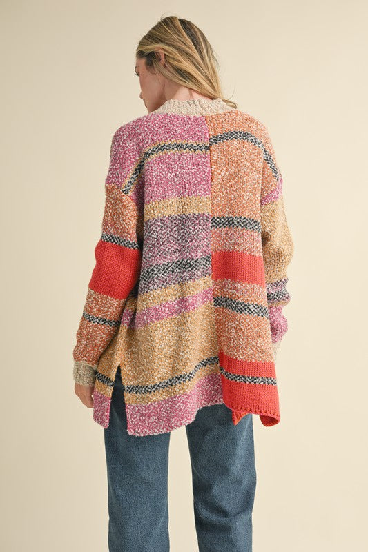 Kayla Color Block Cardigan