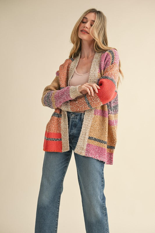 Kayla Color Block Cardigan