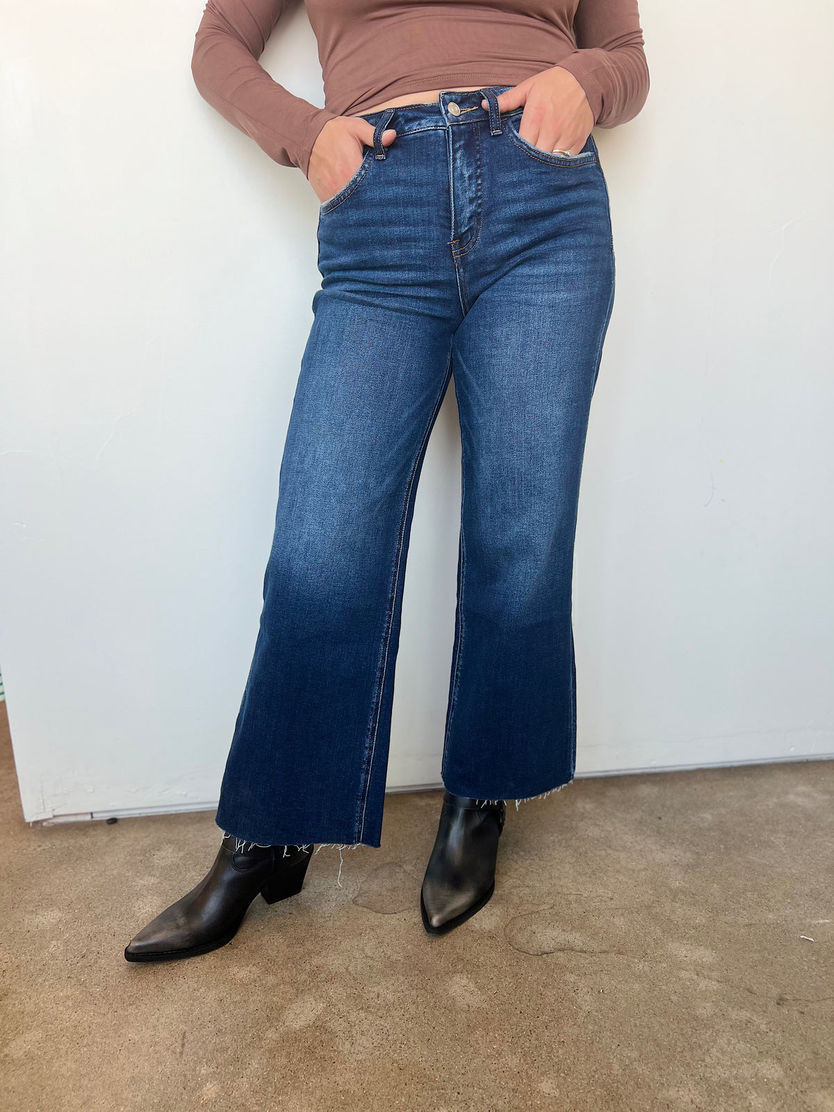 Monroe Tummy Control High Rise Wide Leg Jeans