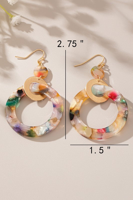 Acetate Hoops Drop Earrings