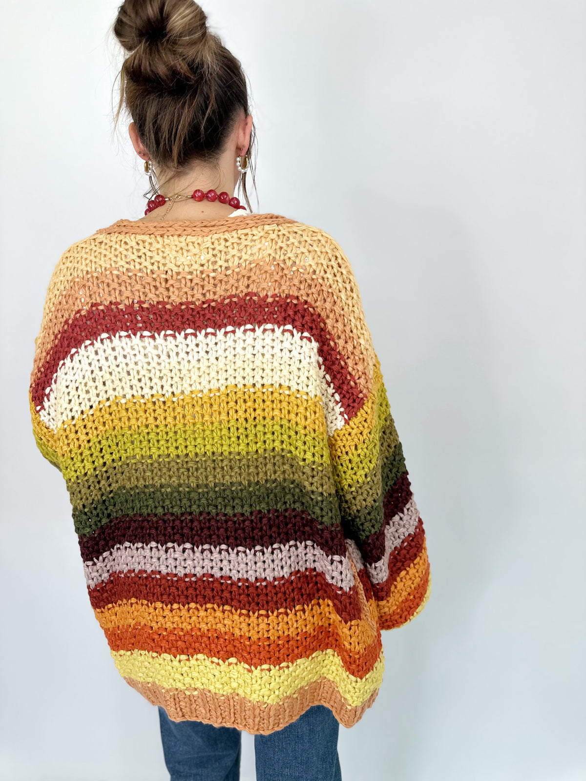 Rana Rainbow Crochet Cardigan Autumn Leaves