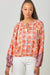 Veronica Print Ruffle Top Oat/Orange