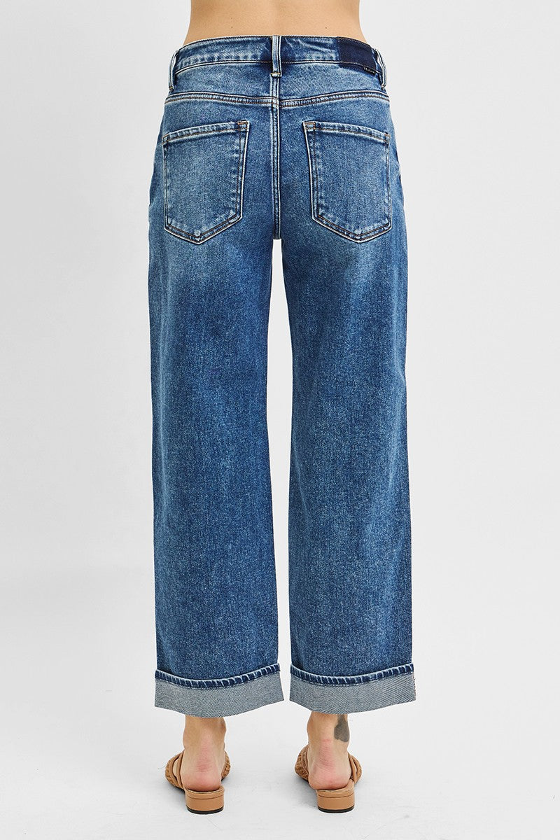 Brynn Mid Rise Ankle Boyfriend Cuffed Jeans