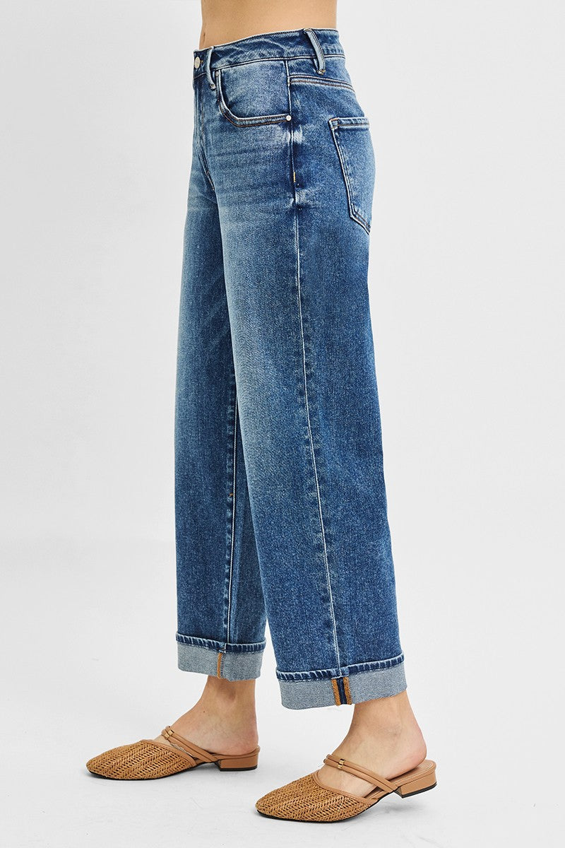 Brynn Mid Rise Ankle Boyfriend Cuffed Jeans