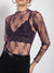 Lex Sheer Lace Top, Purple Taupe